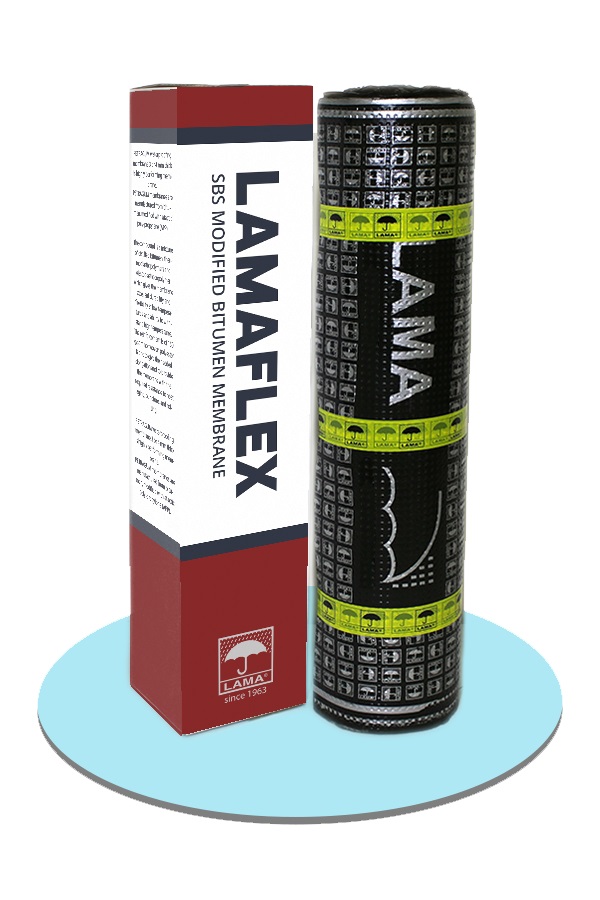 LAMAFLEX waterproofing membrane is manufactured from high-quality distilled bitumen modified with the Styrene Butadiene Styrene (SBS) 