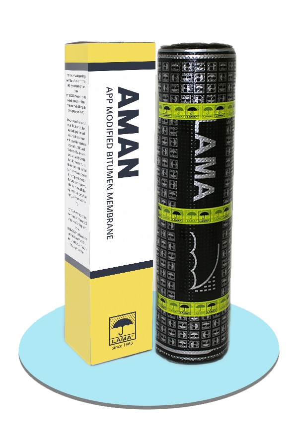 LAMAWP- LAMA-Water-Proofing-AMAN waterproofing membrane,high-performing membrane,modified with atactic polypropylene (APP).