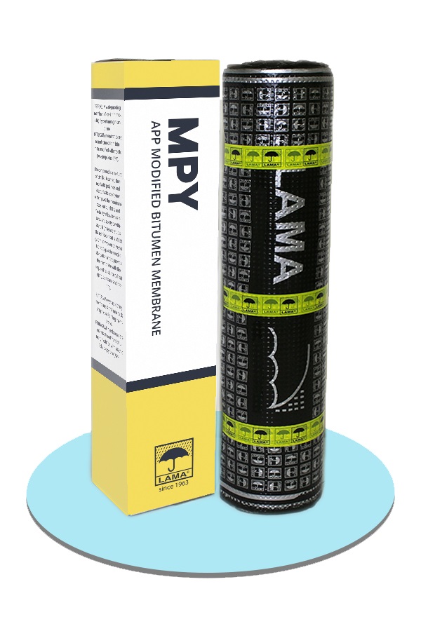 LAMAWP- LAMA-Water-Proofing-MPY waterproofing membrane,high-performing membrane,modified with atactic polypropylene (APP).