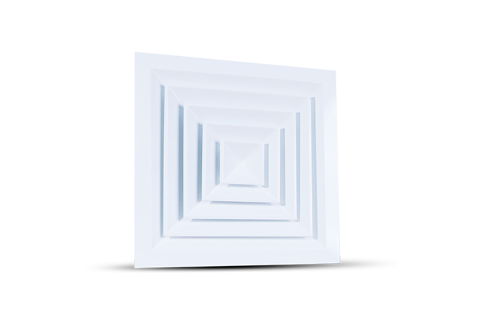 04-CI-AIR-SD-S4-4 Way Supply Diffuser with Damper-SQUARE CEILING DIFFUSERS-1, 2, 3, and 4 Way-cooling-industry