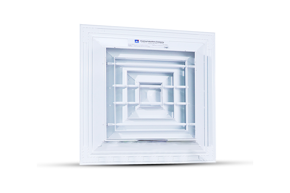 06-CI-AIR-RD-S4-4 Way Return Diffuser without Damper-SQUARE CEILING DIFFUSERS-1, 2, 3, and 4 Way-cooling-industry